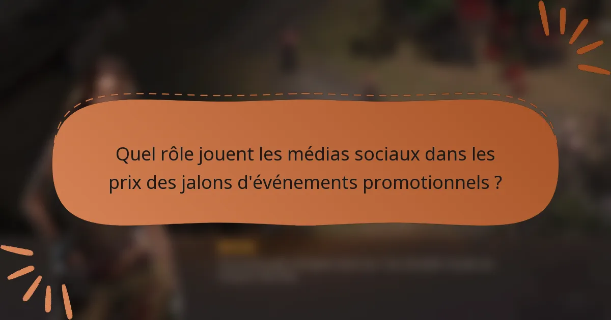 Quel rôle jouent les médias sociaux dans les prix des jalons d'événements promotionnels ?